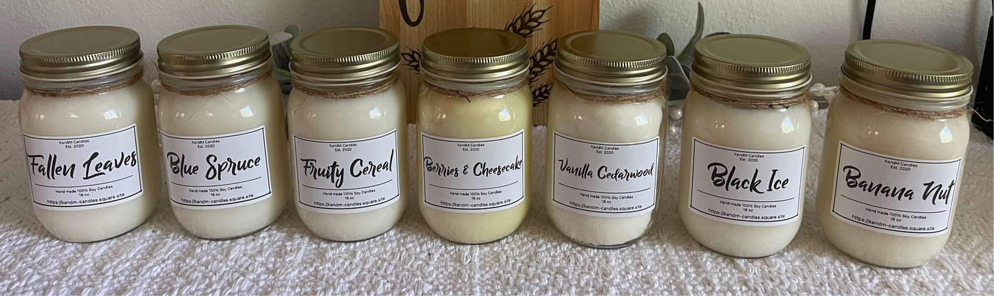 16oz Soy Mason Jar Candle