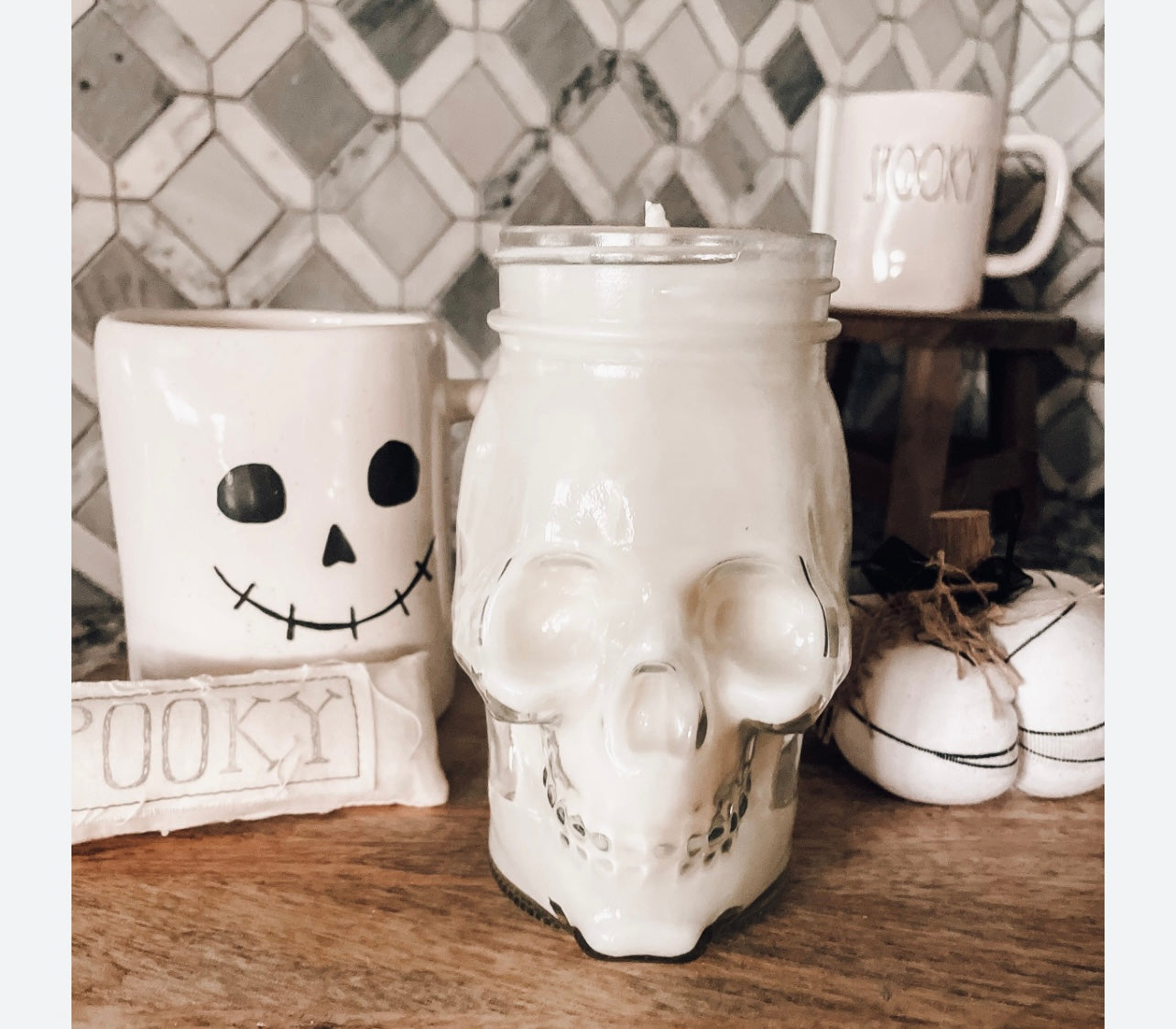 Skull Mason Jar Candle
